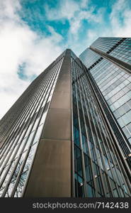 low angle view of skyscrapers. modern building