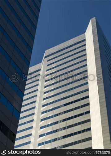 Low angle view of skyscrapers, Montreal, Quebec, Canada