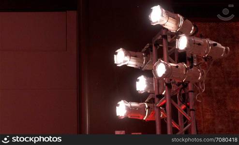 Low angle view of stage lights at a conference