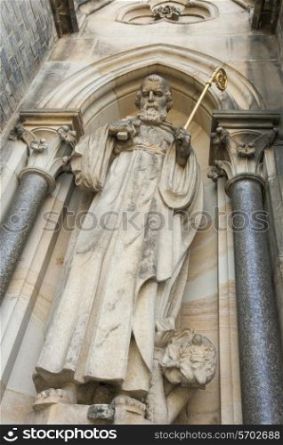 Low angle view of statue in Prague, Czech Republic