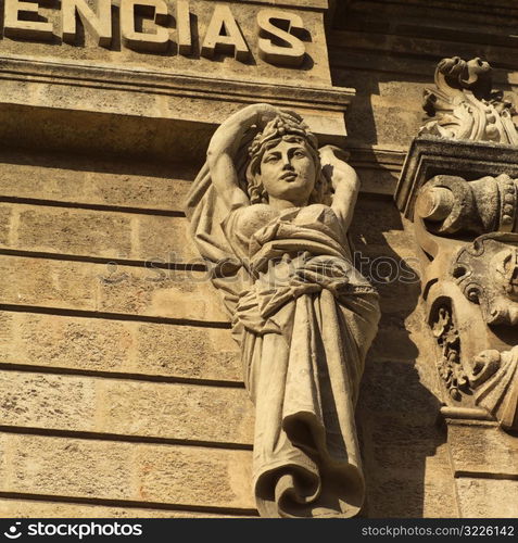 Low angle view of statues on a building, Havana, Cuba