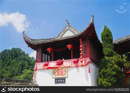 Low angle view of temple, Xidi, Anhui Province, China