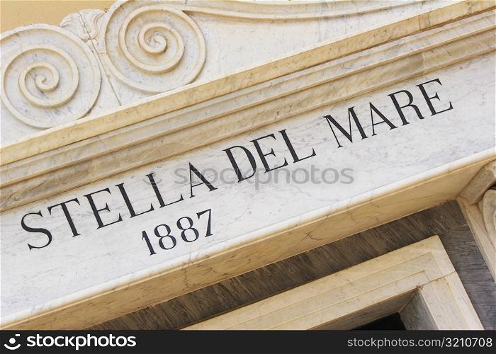 Low angle view of text on a wall, Sorrento, Naples Province, Campania, Italy