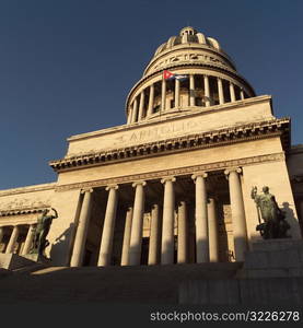 Low angle view of the capitol building, Havana, Cuba