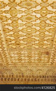 Low angle view of the ceiling of a fort, Amber Fort, Jaipur, Rajasthan, India