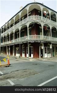 Low angle view of the corner of a building, French Quarter, New Orleans, Louisiana, USA