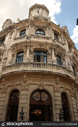 Low angle view of the facade of an ornate building, Havana, Cuba