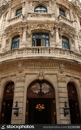 Low angle view of the facade of an ornate building, Havana, Cuba