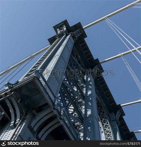 Low angle view of the Manhattan Bridge, Manhattan, New York City, New York State, USA