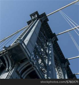Low angle view of the Manhattan Bridge, Manhattan, New York City, New York State, USA