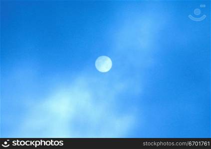 Low angle view of the moon in the sky