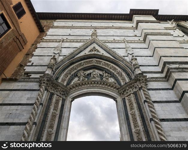 Low angle view of the Museo dell'Opera del Duomo, Siena, Tuscany, Italy