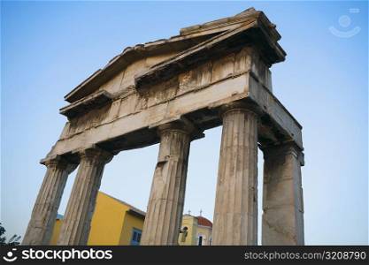 Low angle view of the old ruins, Athens, Greece