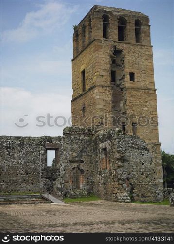 Low angle view of the old ruins of a church, La Merced Church, Old Panama, Panama City, Panama