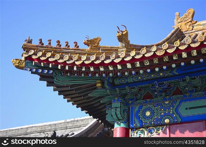 Low angle view of the roof of a palace, Forbidden City, Beijing, China