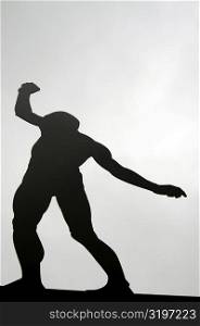 Low angle view of the silhouette of a sculpture, Chicago, Illinois, USA