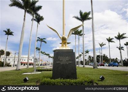 Low angle view of the statue of a bird, Royal Poinciana Way, Palm Beach, Florida, USA