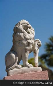 Low angle view of the statue of a lion, St. Augustine, Florida, USA