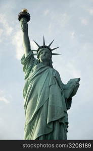 Low angle view of the Statue Of Liberty, New York City, New York State, USA