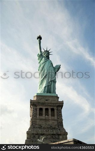 Low angle view of the Statue Of Liberty, New York City, New York State, USA