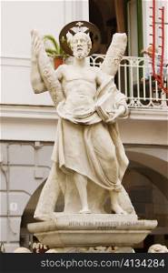 Low angle view of the statue of Saint Andrew, Costiera Amalfitana, Amalfi, Salerno, Campania, Italy