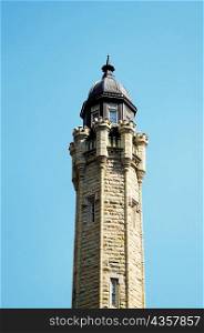 Low angle view of the top of a water tower, Chicago, Illinois, USA