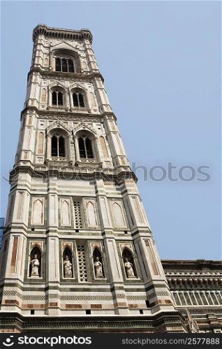 Low angle view of the tower of a cathedral, Duomo Santa Maria Del Fiore, Florence, Tuscany, Italy