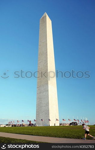 Low angle view of the Washington Monument, Washington DC, USA