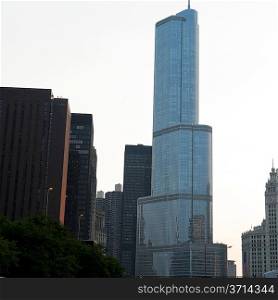 Low angle view of Trump Tower, Chicago, Cook County, Illinois, USA