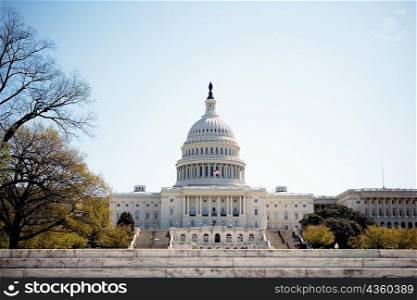 Low angle view of United States Capitol Building, Washington DC, USA