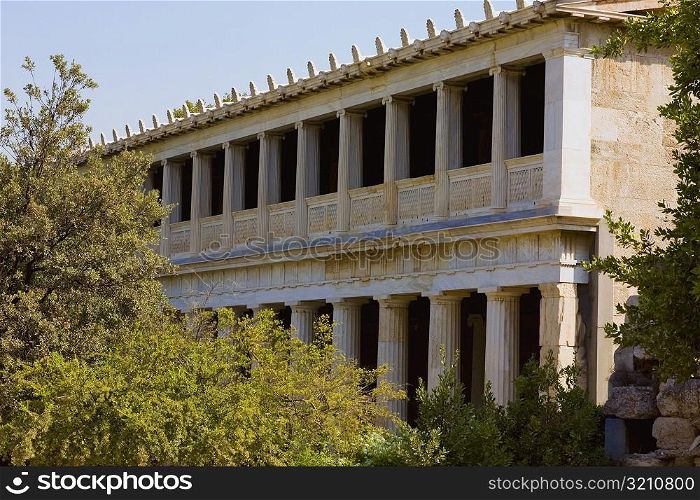 Low angle view of university building, National and Kapodistrian University of Athens, Athens, Greece
