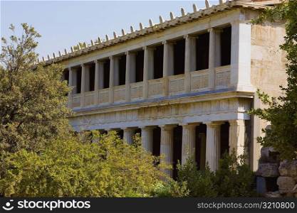 Low angle view of university building, National and Kapodistrian University of Athens, Athens, Greece