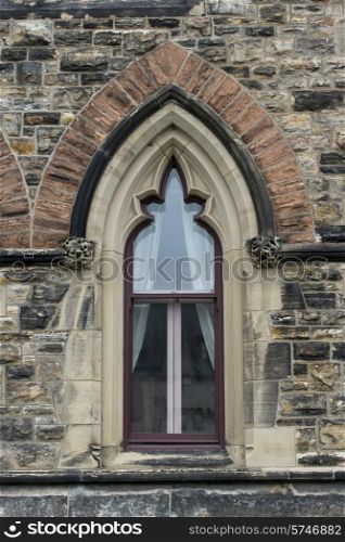 Low angle view of window of a building, Parliament Hill, Ottawa, Ontario, Canada