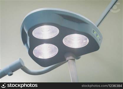 Low angle view on operation room lamp light