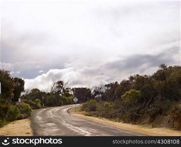 Low cloud and empty road, Point Addis National Park, Anglesea, Australia