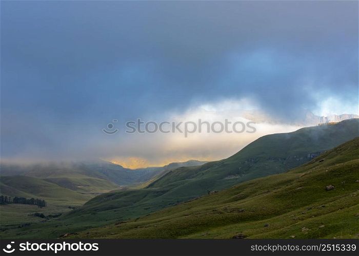 Low clouds in early hours of the day Drakensberg South Africa