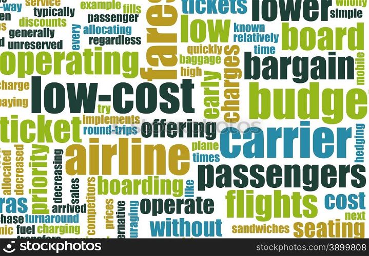 Low Cost Carrier Budget Airline Concept Art. Low Cost Carrier