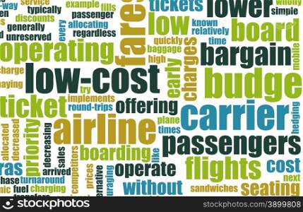 Low Cost Carrier Budget Airline Concept Art. Low Cost Carrier