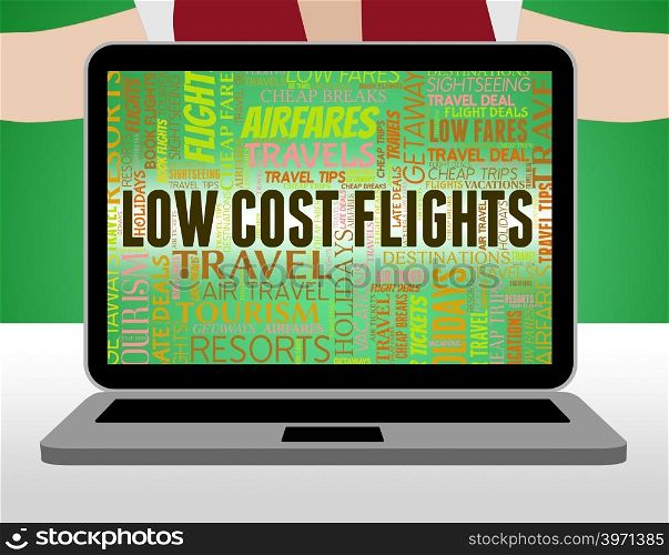 Low Cost Flights Showing Aeroplane Travel And Savings
