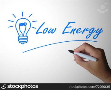 Low energy light bulb depicts efficient lamps and lightbulbs. Energy saving wattage for economical consumption - 3d illustration
