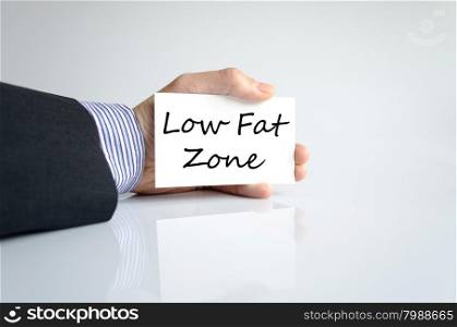 Low fat zone text concept isolated over white background