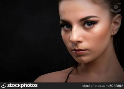 Low key portrait of young girl