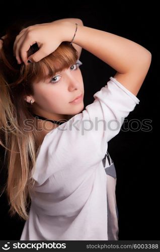 Low Key Shot - sensual woman posing