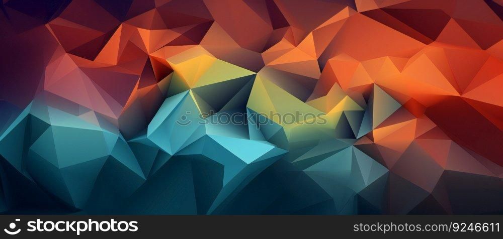 Low Poly background design, Colourful low poly pattern design. Generative ai art. Low Poly background design, Colourful low poly pattern design. Generative ai 