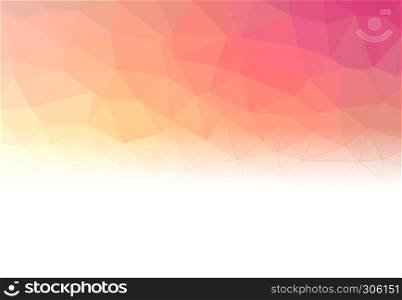 Low poly illustration background with red gradient and copy space