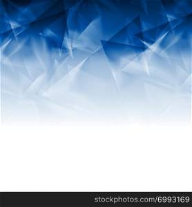 Low poly tech brochure blue design. Geometric technology flyer template background. Low poly tech brochure design