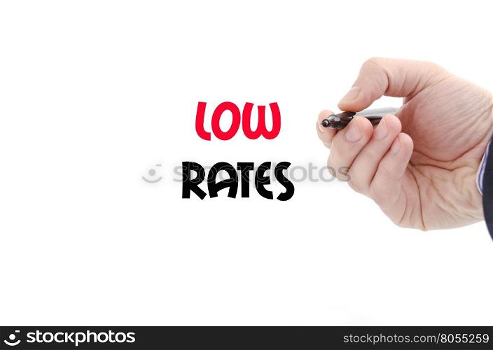 Low rates text concept isolated over white background