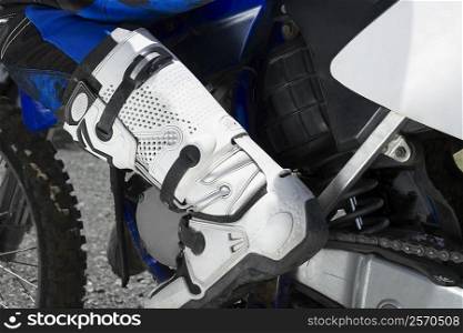 Low section view of a motocross rider