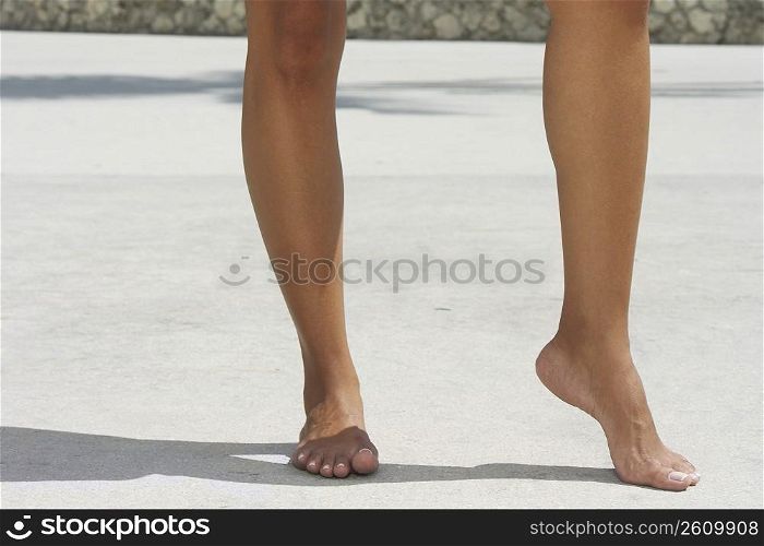 Low section view of a woman showing off her legs, Miami Beach, Florida, USA