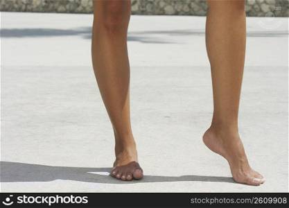 Low section view of a woman showing off her legs, Miami Beach, Florida, USA